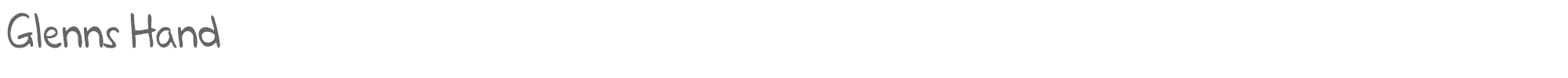 Sample characters Glenns Hand Font
